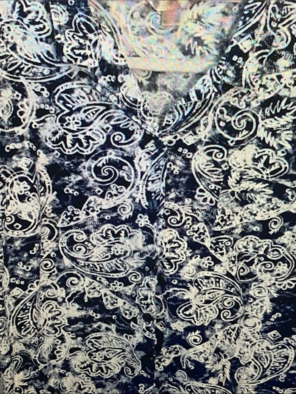 White Stag Navy and White Paisley Button-Down Shirt
